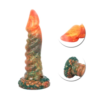 GEEBA Colorful Monster Fantasy Realistic Dildo Soft Sexy Penis Animal G Spot MassageMasturbator Adult Toys For Men Butt Plug 3