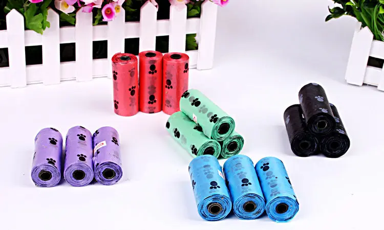50rollsPet мешки для мусора собачьи какашки сумки для переодевания в пластиковые мешки для мусора печать Прямая точечная распродажа
