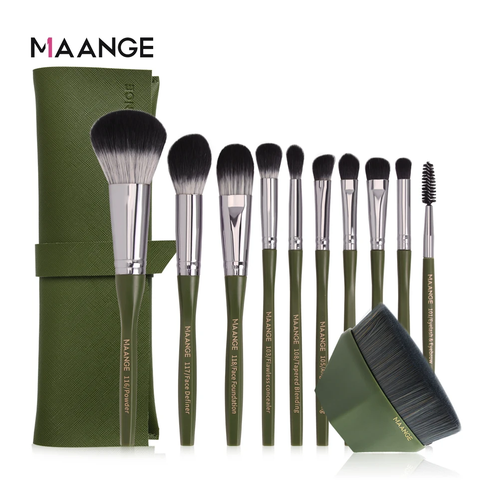 Набор кистей для макияжа MAANGE 5/10 шт. + 1 кисточки основы пудры теней подводки губ
