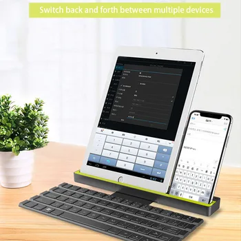 

Folding Portable Bluetooth Keyboard Keyboard For Tablet Laptop Smartphone For IOS Android Windows 64 Keys Wireless Reel Keyboard