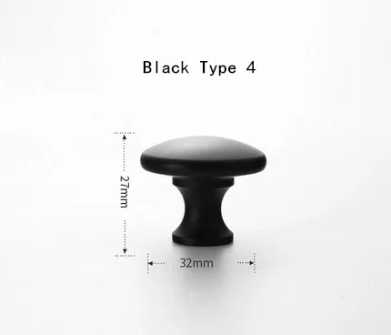 Black Type 4 Стиль Роскошные ручки для мебели для шкафа кухни для мебели из сплава алюминия ручка комода ручки для ящиков настенные крючки - Цвет: Black Type 4