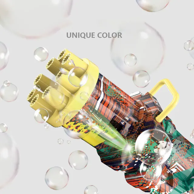 Kids Automatic Gatling Bubble Gun Toys Summer Soap Water Bubble Machine 2-in-1 Electric Bubble Machine For Children Gift Toys 3
