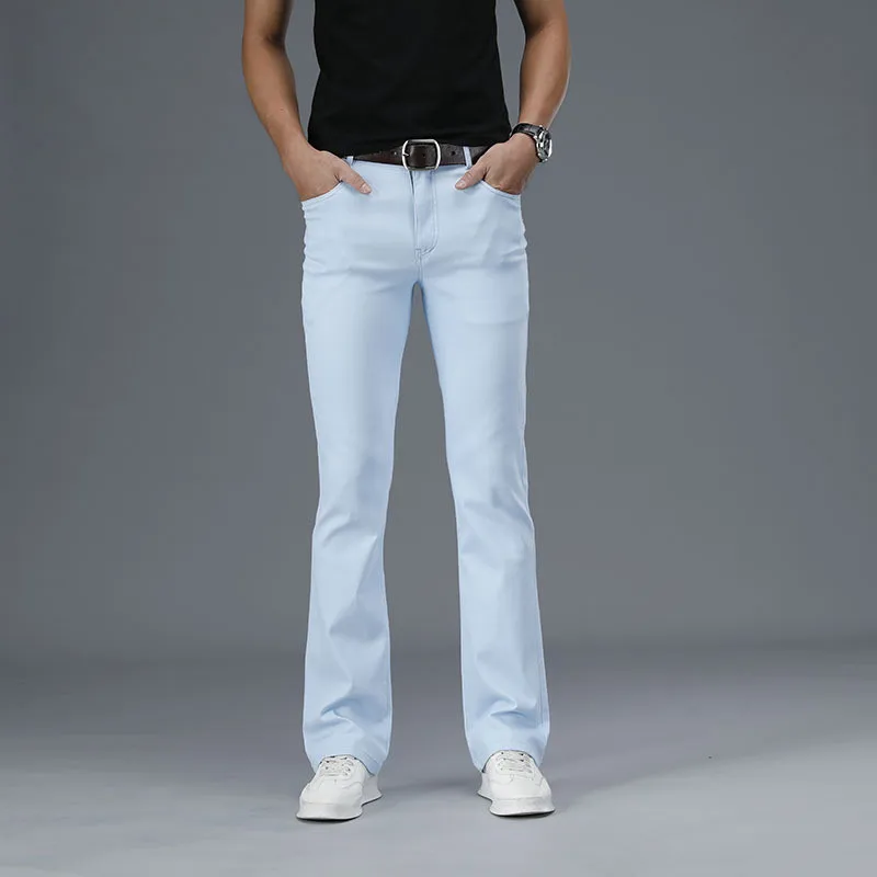 

Men's Jeans Men's Micro-Flare Denim Pants Korean Casual Flared Pants Men's Denim Straight Jeans White Jeans