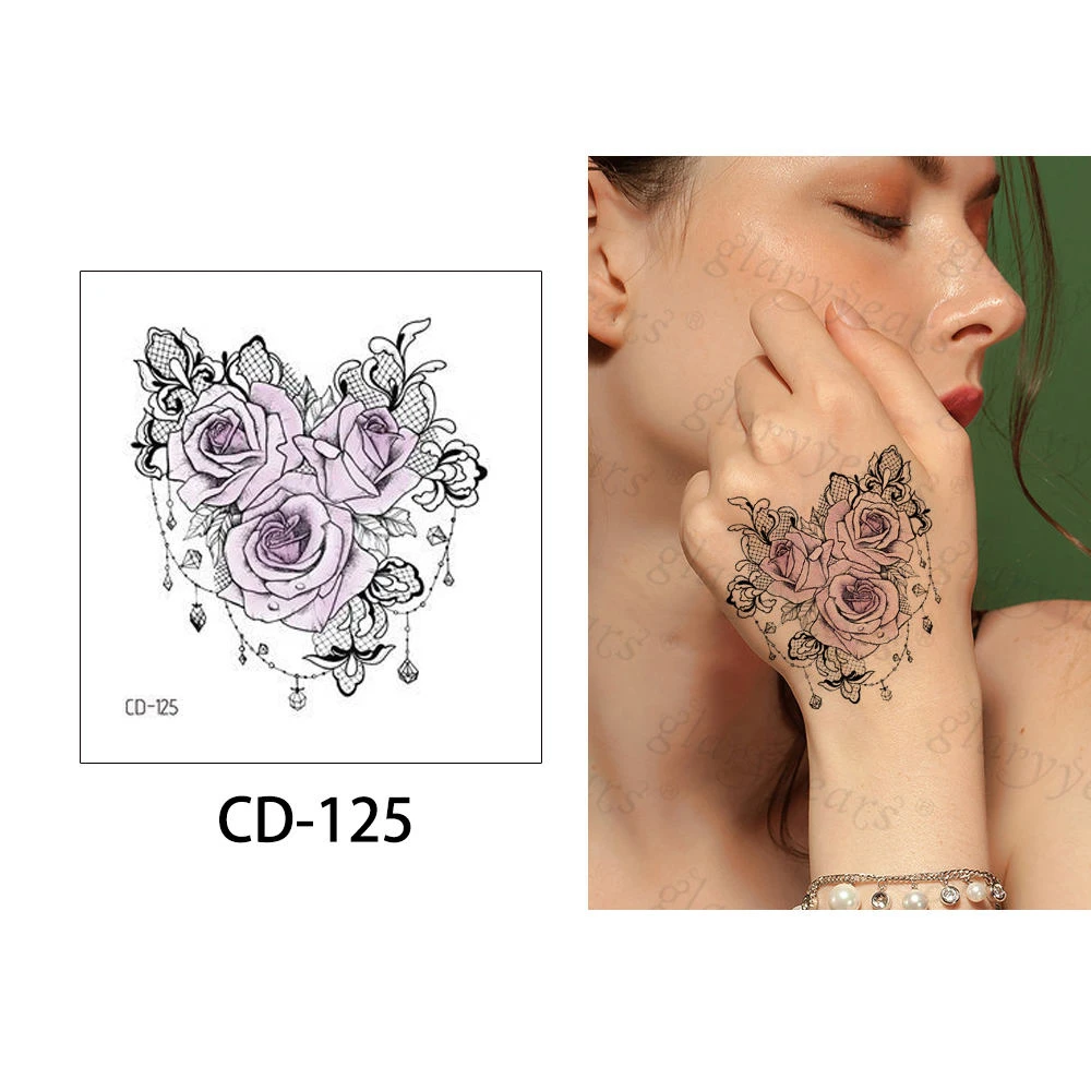 CD-125 Glaryyears 1 лист CD серии Временные татуировки стикер Горячая поддельная вспышка Водонепроницаемая Женская Ручная мода маленькое тело искусство хорошее качество - Цвет: CD-125