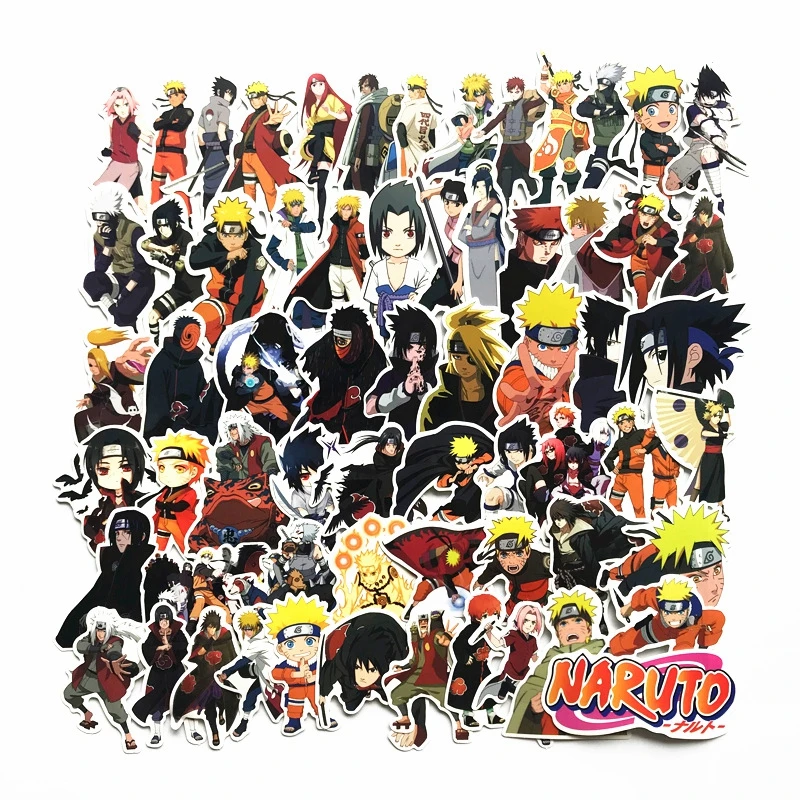 Аниме-наклейки в упаковке японский мультфильм Наруто скрапбукинга чемодан Водонепроницаемая наклейка в стиле граффити игрушки для детей забавные детские наклейки