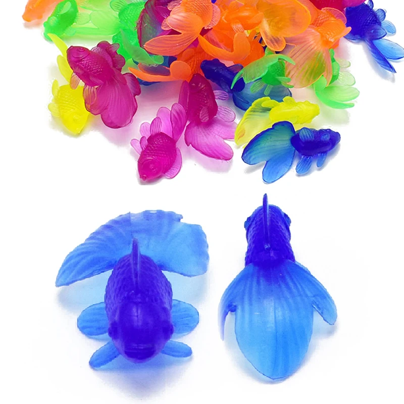 Bathing Tool Baby Soft Rubber Gold Fish Toys Cute Plastic Simulation Small Goldfish Water Shower Toy Kids Swimming Beach Toys