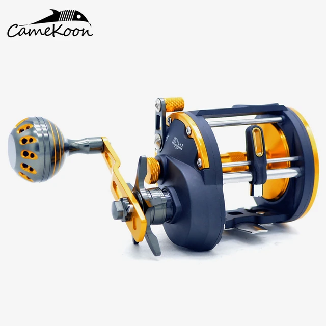 CAMEKOON Trolling Drum Boat Fishing Reels Right Handed 6+1 BBs Big