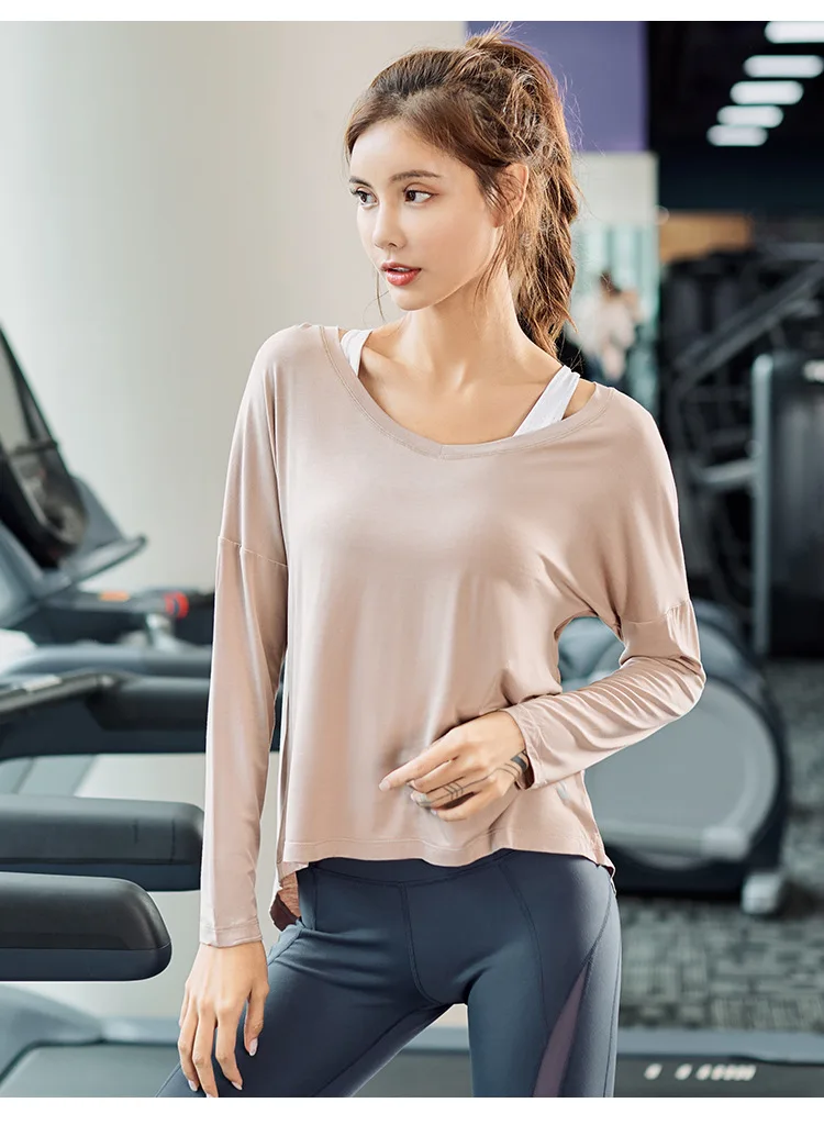 Осенний женский спортивный свитер, дышащие рубашки для бега, Женская тренировочная одежда, футболка с длинным рукавом для йоги, открытая спина