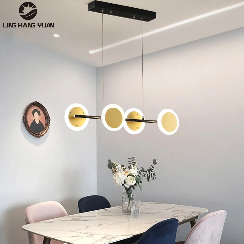 

Home Led Pendant Light Modern Indoor Pendant Lamp for Dining Room Kitchen Living room Bedroom Hanging Lamp 110V 220V Gold Black