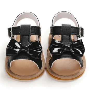

New Baby Girls Bow Summer PU Leather Breathable Soft Bottom Shoes Girls Baby Toddler Sandals Beach Shoes 0-18 M