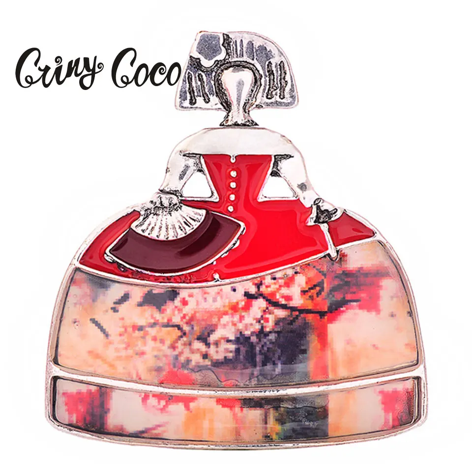 Cring Coco Милая испанская брошь-кукла, букеты для свадьбы, очаровательные эмалированные красные эмалированные булавки, металлические броши на булавке