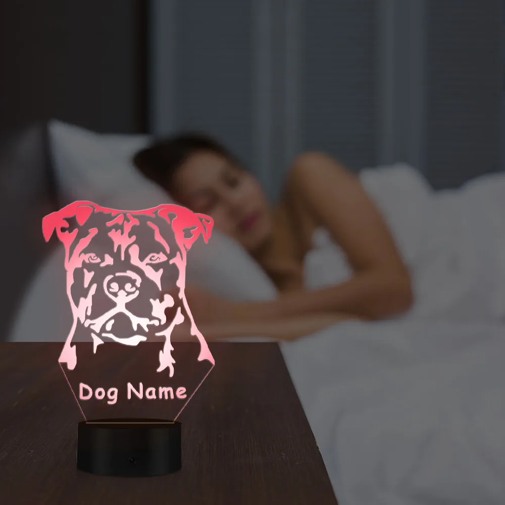 Staffordshire bull terrier moderno led night light