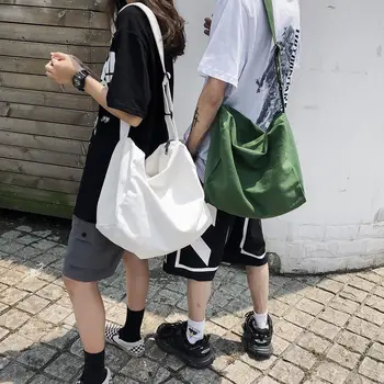 

Casual Unisex Shopping Totes Adjustable Canvas Shoulder Messenger Bag Large Capacity Handbag Fashion Crossbody Bag