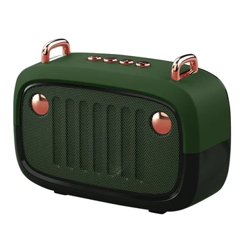 

HiFi Stereo FM Radio Retro Bluetooth Speaker Handsfree Calling Mini Portable Music Player Wireless With Mic Rechargeable Gift