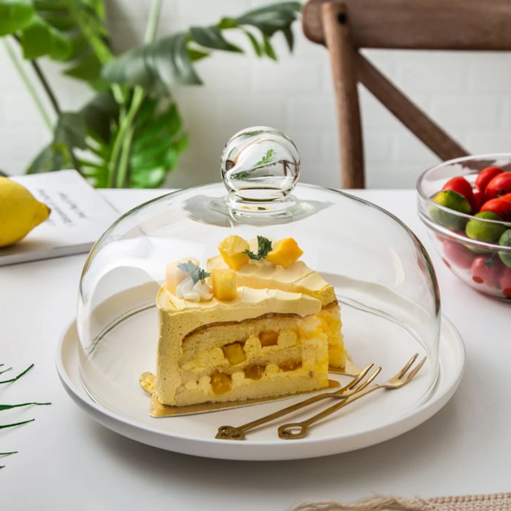 Стеклянная крышка для еды 1 шт. прозрачная Пылезащитная Крышка мухи комаров