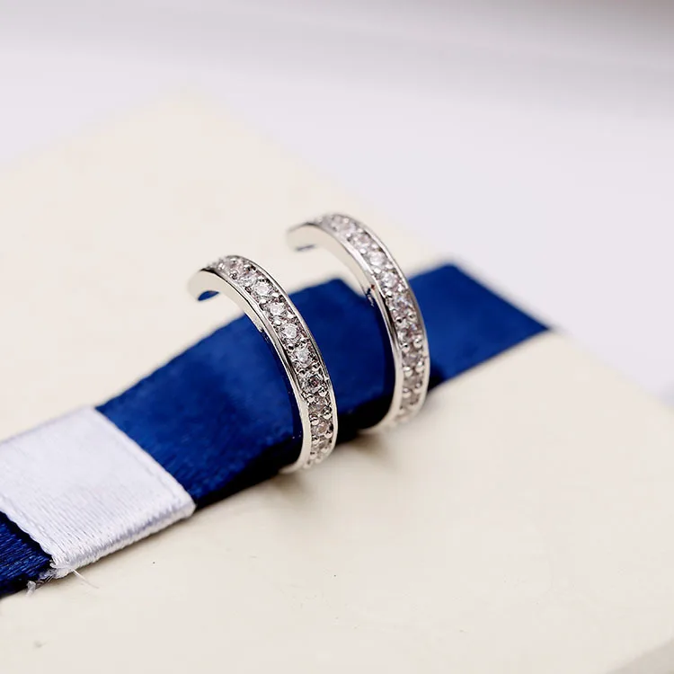 New Simple Women Ear Cuff Jewelry Fashion Cross No Pierced Small Earring Girl Clip Micro Pave CZ Earrings CEL01 | Украшения и