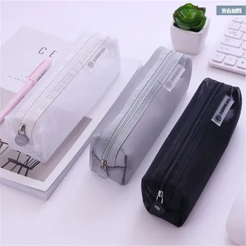 

Candy Colors Pencil Case Bag Transparent Pencil Box Bag Creative Korea Nylon Stationary Storage Pouch Bag School Office Supplies