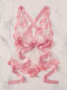 

Women Sexy Lingerie Sleepwear Satin Silk Babydoll Lace dress Nightwear Pajamas