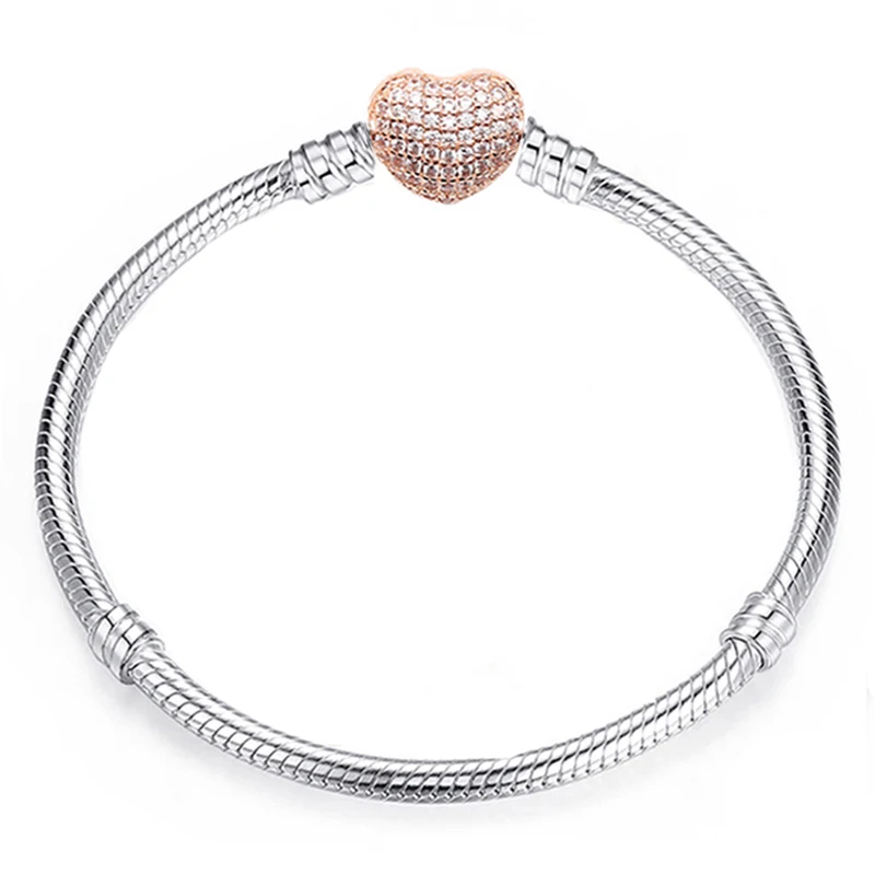 Silver Plated Snake Chain Fit Brand Bracelet European Charm Bracelet for Women DIY Jewelry Making bracelet jewelry
