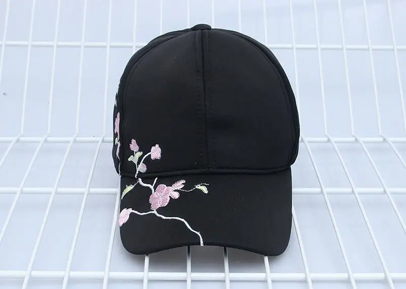Простой унисекс хлопок открытый девушки бейсболка Слива вышивка Snapback модные спортивные шапки для женщин кепки