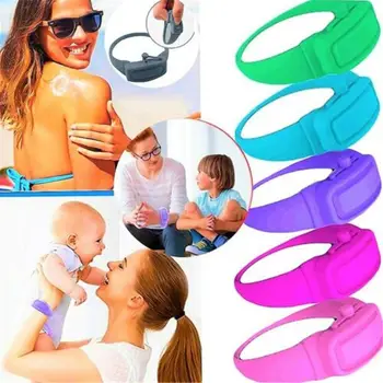 

6PCS Wash Hand Dispenser Disinfectant Hand Gel Silicone Bracelet Wristband Hand Sanitizer Dispenser Squeezer With Bottle