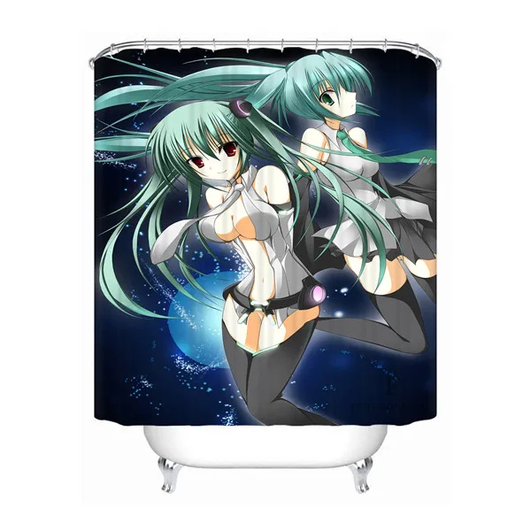 Shower Curtain Пользовательские Hatsune. Miku. полная ванная комната приемлемая занавеска из полиэстеровой ткани занавеска для ванной#180320-01-158 - Цвет: Shower Curtain