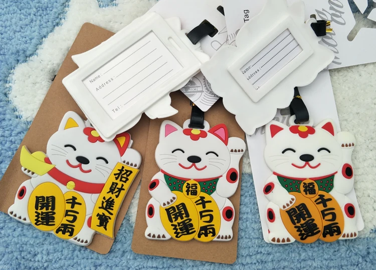 1 шт. Lucky Cat Аниме путешествия бренд багажная бирка на чемодан ID адрес портативный держатель тегов багажные этикетки