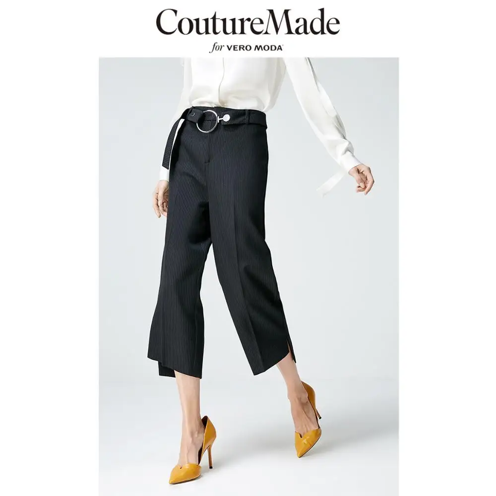 Vero Moda CoutureMade Women's OL Split Cuffs Striped Capri Suit Pants | 31916J517 Vero Moda CoutureMade Women's OL Split Cuffs Striped Capri Suit Pants | 31916J517