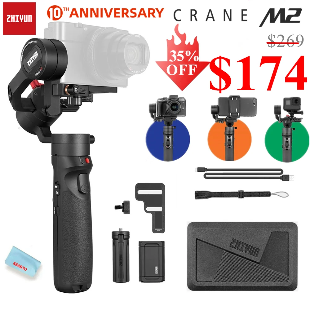 Zhiyun Crane-m2 Crane M2 3-axis Handheld Gimbal Stabilizer Portable All In  One For Mirrorless Cameras Smartphone Action Cameras - Handheld Gimbals -  AliExpress