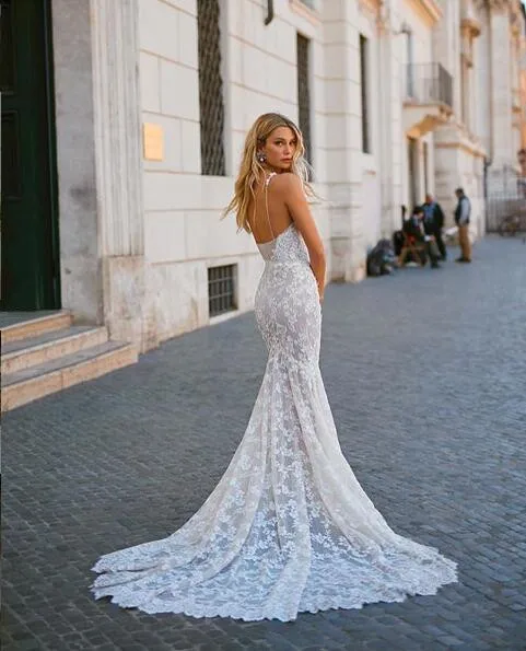 Vestido Novia, сексуальное свадебное платье русалки, подвенечные Свадебные платья с длинным шлейфом, кружевные аппликации, большие размеры, свадебное платье невесты