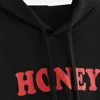 Womens Letters Mesh  Long Sleeve Hoodie Sweatshirt Pullover Tops Blouse 3