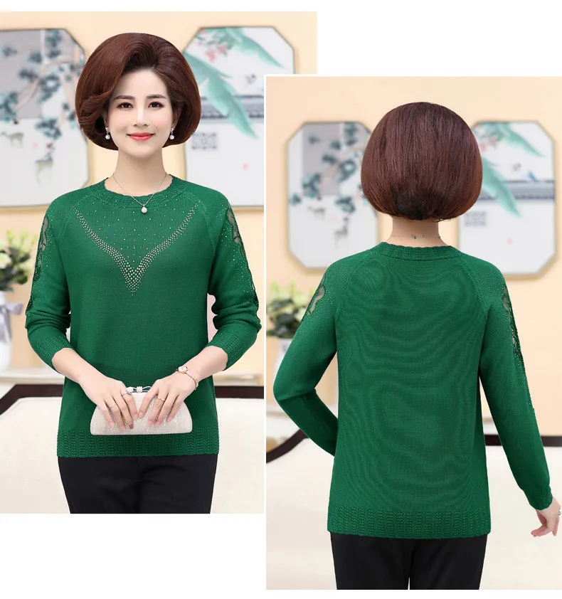 XJXKS Fashion hollow all-match exquisite women sweater autumn winter new plis size wool knitted sweater women pullover