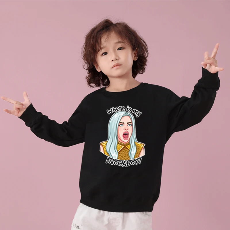 kids hoodies 15 Новинка; Детские футболки Billie Eilish; осенняя одежда с капюшоном; Детские свитшоты; толстовки с длинными рукавами для маленьких девочек; толстовки с капюшоном для девочек - Цвет: kids hoodies 15