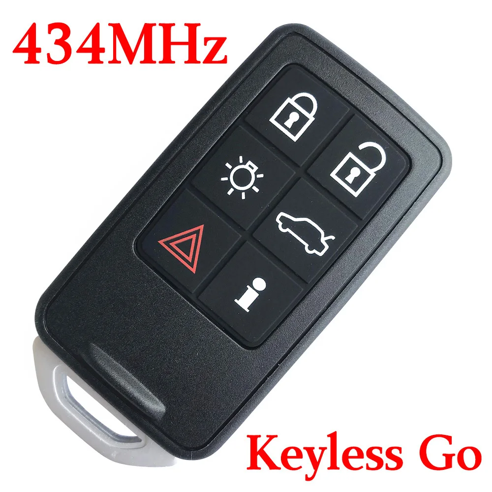 434 МГц 5 + 1 кнопки смарт близость ключ для Volvo S60 V60 XC60 S80 Keyless Go|Ключ от авто| |
