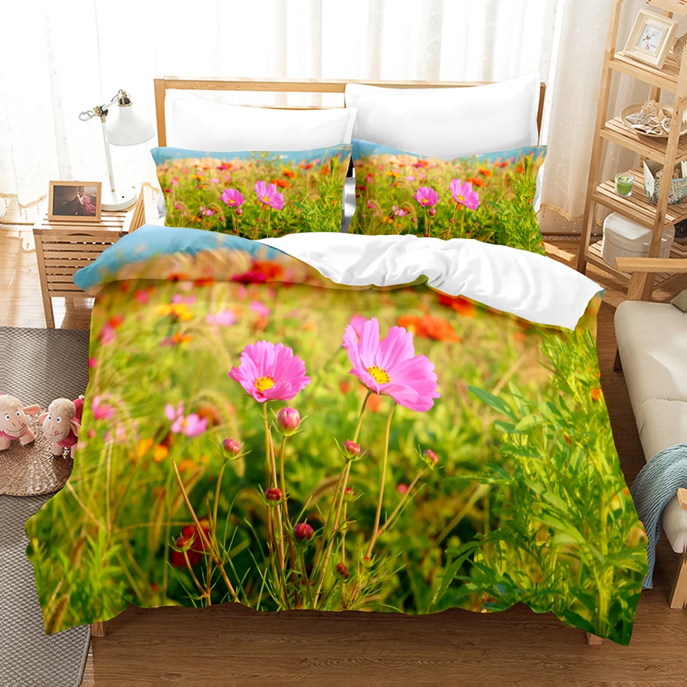 

Beauty Tree and Flower Bedding Set Single Twin Full Queen King Size Tree Bed Set Children's Kid Bedroom Duvetcover Sets 3D 009