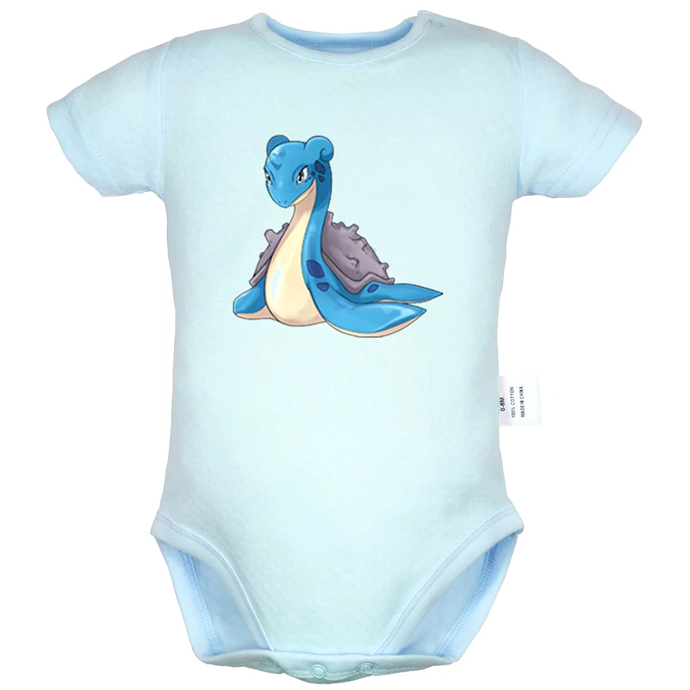 Забавный костюм для новорожденных с рисунком Pokemon Gyarados Lapras Poliwag; комбинезон для малышей; хлопковая одежда