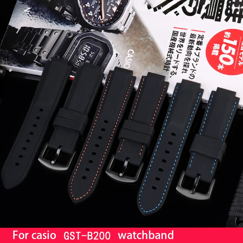 Silicone Watchband 24 * 16mm modified Canvas wristband for gst-b200 series special watch chain Waterproof silicone strap | Наручные часы
