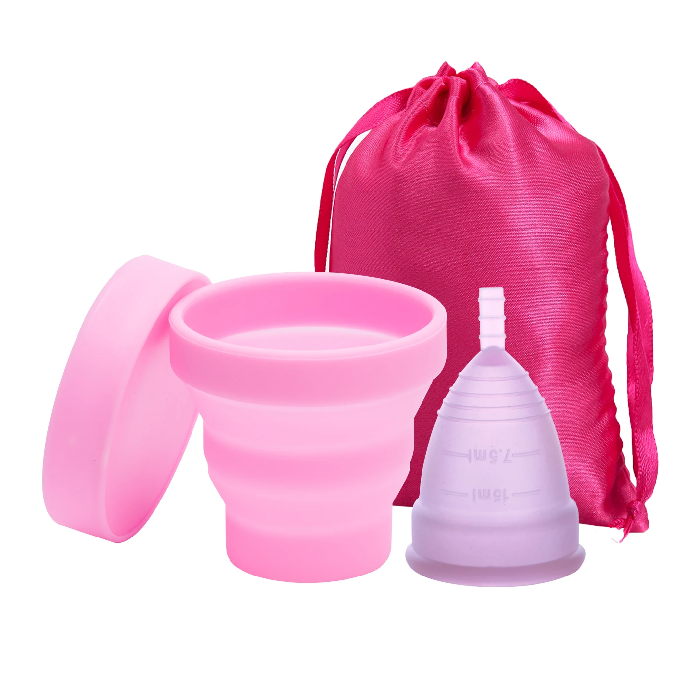 1CupPurp-1SterPink Стерилизатор для менструальных чашек, медицинские силиконовые менструальные чашки, стерилизация женской гигиены, менструальная чашка для женщин, уход за леди - Цвет: 1CupPurp-1SterPink