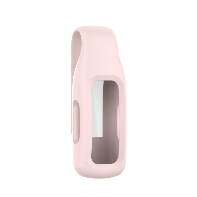 OOTDTY Steel Clip Protector Holder Cover Shell Silicone Protective Case Skin Clip For Fitbit Inspire 2 Watch Accessory 