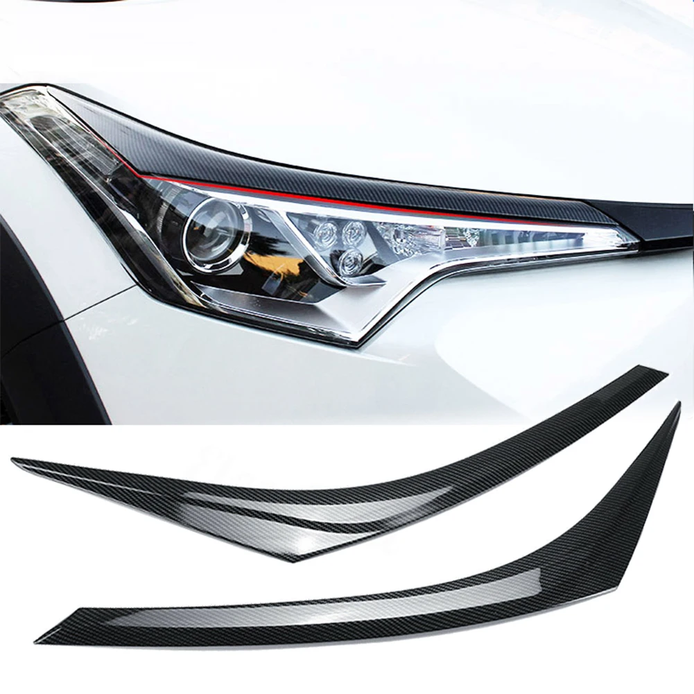 Для Toyota C-HR CHR 16~ 18 ABS углеродное волокно Стиль передняя фара накладка