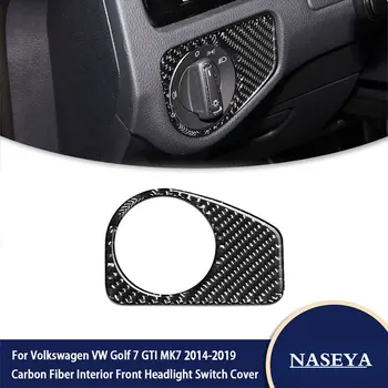 

Auto Accessories For Volkswagen VW Golf 7 GTI MK7 2014-2019 Car Front Headlight Switch Panel Trim Cover Carbon Interior Stickers