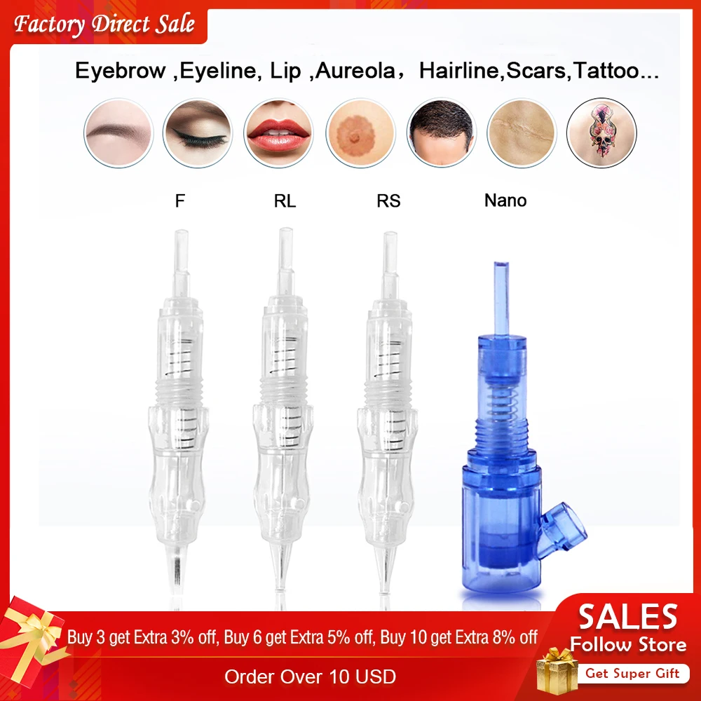 

Biomaser Screw Permanent Makeup cartridge needles 1rl 3rl 3rs sf f tattoo needle for PMU Tattoo Machine Eyebrow Lip Microneeding