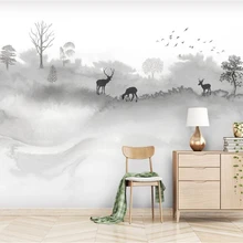 Diantu китайский настрой художественные абстрактные персональные обои чернила горный олень ТВ фон настенные картины 3d обои