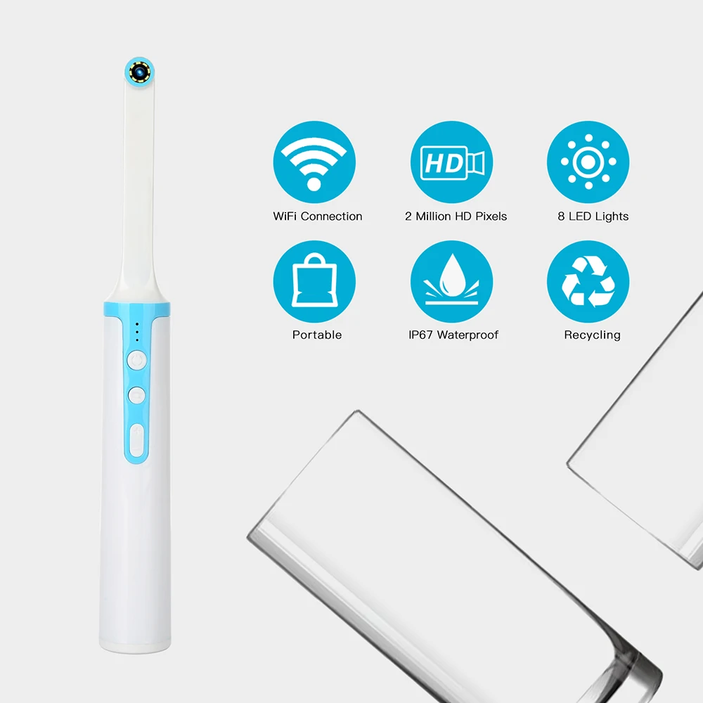  Oral Endoscope WiFi IP67 Waterproof HD Camera Led Medical Cold Light with Visual Oral Spoon Helping