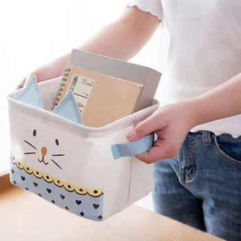 

High Quality Beautiful Del Cat Del Fumetto Del Desktop Dumpster Portable Folding Waterproof Toy Sundries Organizer Container