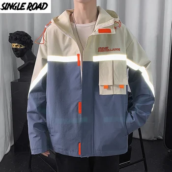 

SingleRoad Mens Cargo Jacket Men 2020 Reflective Harajuku Hip Hop Korean Style Oversized Japanese Streetwear Jackets For Men
