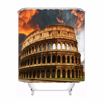 

Custom Roman Forum Fabric Bath Curtain Bathroom Mildewproof Waterproof Polyester Shower Curtain#180417-02-120