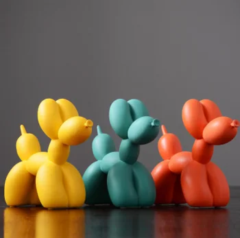 

Nordic Creative Balloon Dog Home Decorations Living Room Bedroom TV Cabinet Decoration Cute Resin Animal Desktop Ornaments Gift