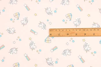 

Rainbow unicorn Cotton Sewing Fabric DIY Handmade Material Hometextile Patchwork 50*140cm