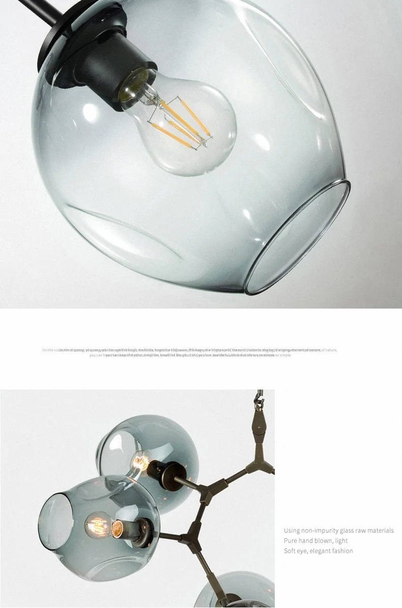 Современный подвесной светильник с молекулой для гостиной, светильник для чтения, светодиодный подвесной светильник, лофт, декор для спальни, светильник для столовой, светильники
